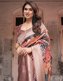 Exotic Multicolor Banarasi Silk Saree with Zari Border and Tassels