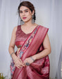 Luxurious Maroon Banarasi Silk Saree with Paisley Print and Tassels