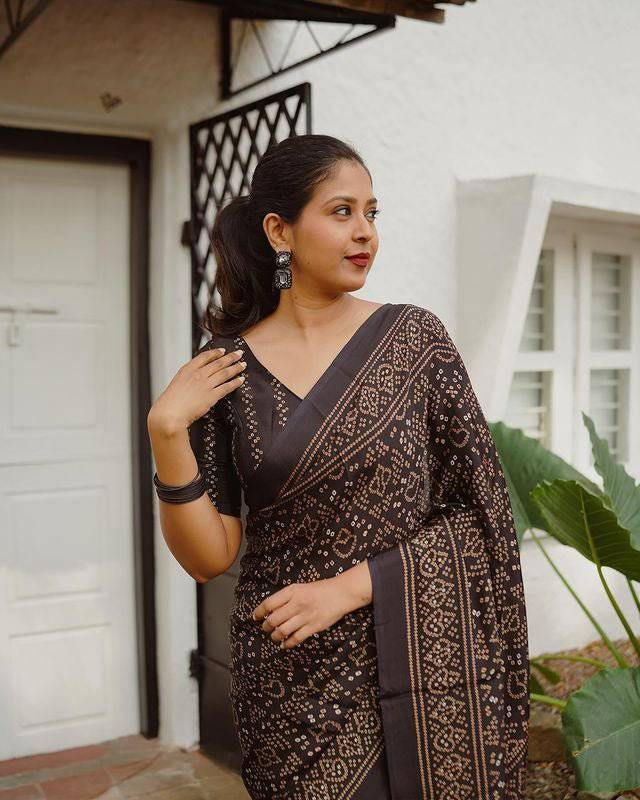 Black Pure Cotton  Linen Saree Weaved With  Zari Comes With Tassels