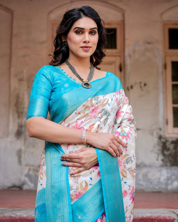 Pure Banarasi Silk Saree Weaved With Golden Zari Comes With Tassels - Almaari Fashion